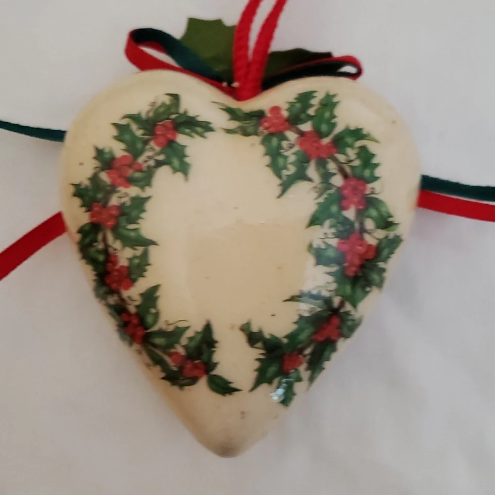 Two Victorian Style Decoupage Christmas Ornaments